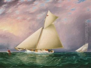Yacht Race In New York Harbor by James Edward Buttersworth