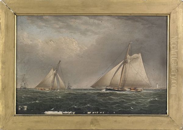 Yachting Off Sandy Hook Lighthouse - view 1