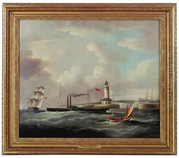 Iron Steamer "prince Of Wales" Leaving Ramsgate (with Thomas Buttersworth?) - view 1