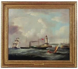 Iron Steamer "prince Of Wales" Leaving Ramsgate (with Thomas Buttersworth?) by James Edward Buttersworth