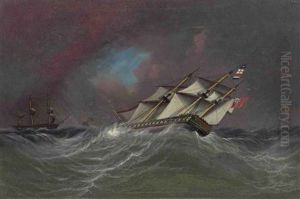 Caught In A Gale by James Edward Buttersworth