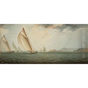 Yachts In New York Harbor by James Edward Buttersworth