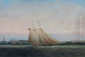 Yachting In New York Harbor by James Edward Buttersworth