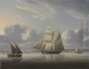 A Calm In The Mediterranean Thought To Be Off Lisbon by James Edward Buttersworth