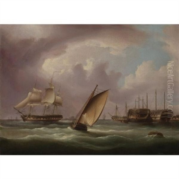 American Frigate And English Prison Hulks - view 1