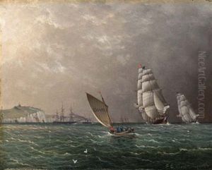 An American Merchantman Signalling For A Pilot In The Channel Off Dover by James Edward Buttersworth