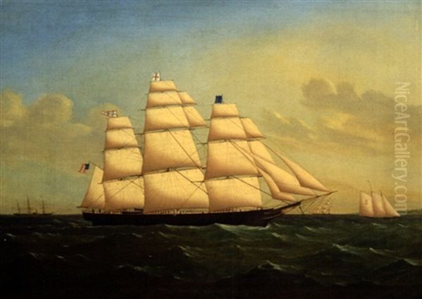 Portrait Of Clipper Ship "game Cock' - view 1