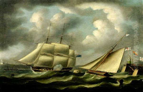 British Frigate Firing On A Cutter Off The English Coast - view 1