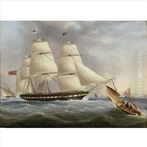 A Three-masted Ship Off Dover by James Edward Buttersworth