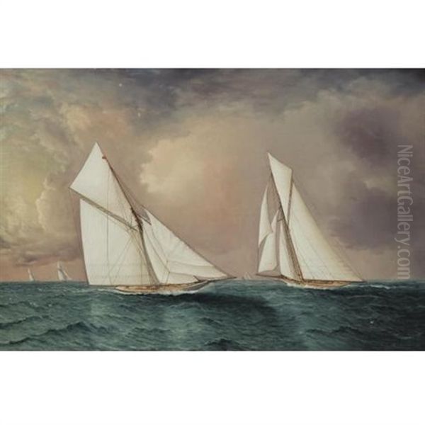 Vigilant And Valkyrie Ii In The 1893  America's Cup Race - view 1