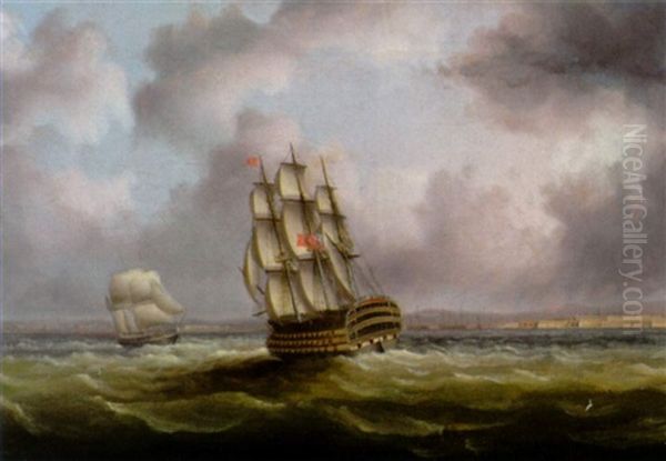An English Frigate Off Cadiz - view 1