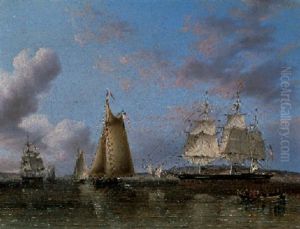 "n.b. Palmer" At Anchor Off Staten Island by James Edward Buttersworth