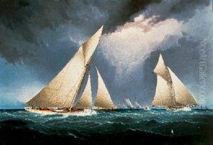 "mayflower" Leading "puritan", America's Cup Trial Race, 1886 by James Edward Buttersworth