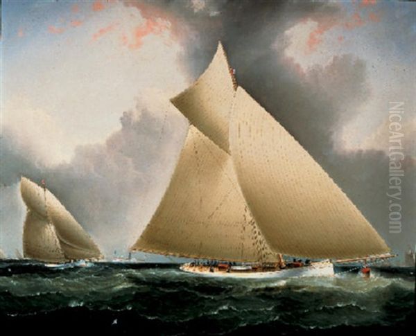"mayflower" Leading "galatea", America's Cup 1886 - view 1