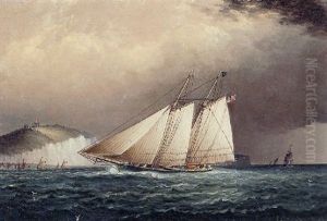 Sailing Off The Coast Of Dover by James Edward Buttersworth