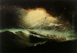Ship In A Storm by James Edward Buttersworth