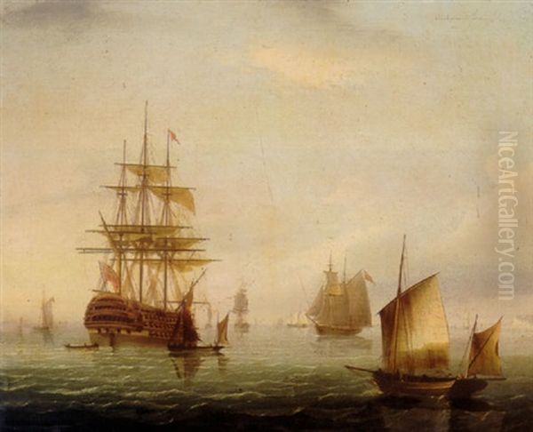 Sailing Vessels Off A Coastline - view 1