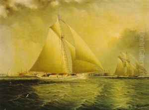 Yachting In New York Harbor by James Edward Buttersworth