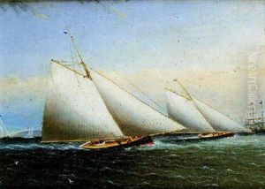 Gaff-rigged Cutters Off A Coastline Gaff-rigged Cutters Off A Coastline