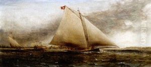 Yacht Race Off Castle Garden, New York by James Edward Buttersworth