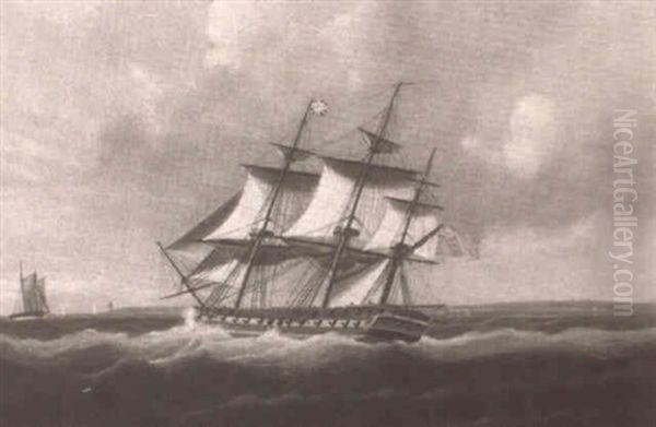 English Frigate Apoproaching Shore - view 1