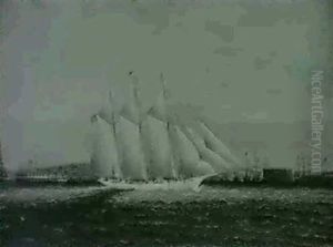 An American Schooner Off The Battery, New York Harbour An American Schooner Off The Battery, New York Harbour