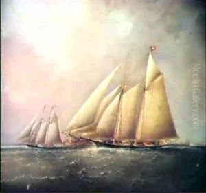 Yachting In New York Harbor by James Edward Buttersworth
