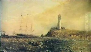 Ship At Anchor by James Edward Buttersworth