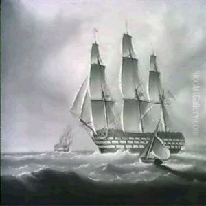 Sailing Off The Coast by James Edward Buttersworth