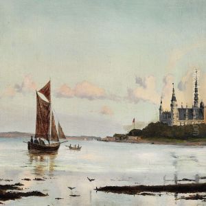 View Of Oresund With Kronborg Castle by Ioannis (Jean H.) Altamura