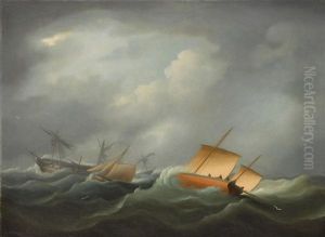 Dismasted Off The Bay Of Biscay by Thomas Buttersworth