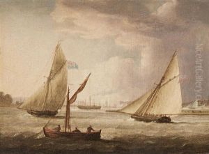 Shipping Off Gravesend And Naval Cutters Off Portsmouth, A Pair