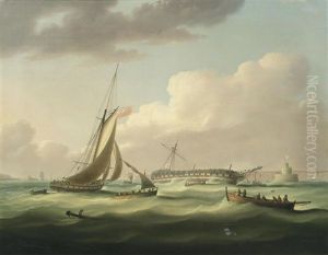 The Wreck Of H.m.s. Bombay Castle At The Mouth Of The Tagus, Lisbon On The 21st December 1796