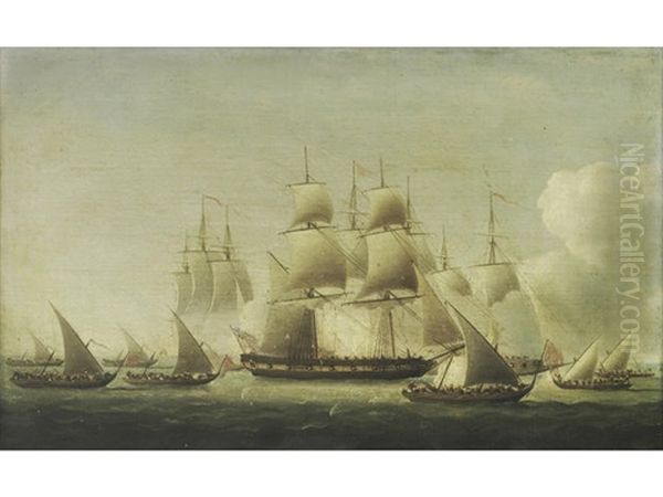 A Pair Of Naval Scenes Depicting The Fight Of The Ranger - view 1