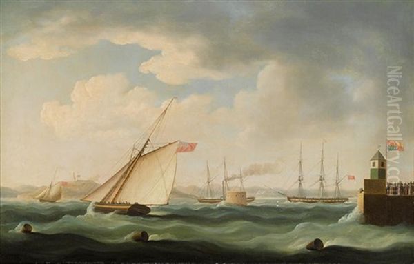 The Arrival Of George Iv In The Royal George Off Leith Harbor, Scotland - view 1