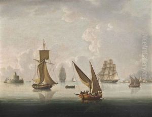 British Warships, An Armed Cutter And Xebecs Becalmed On The Tagus, Lisbon