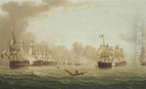 The Battle Of Trafalgar, 21st October: The Beginning Of The Action by Thomas Buttersworth