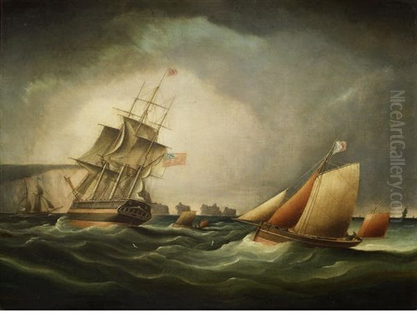 An American Ship Off The Needles - view 1