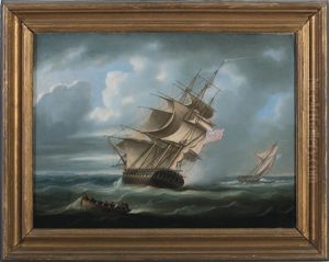 A British Man O' War Chasing A French Cutter