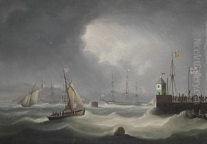 King George Iv, Aboard The "royal George", Leaving Port Edgar (edinburgh) After His Historic Visit To Scotland In August 1822