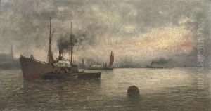 Unloading Cargo In A Harbour
