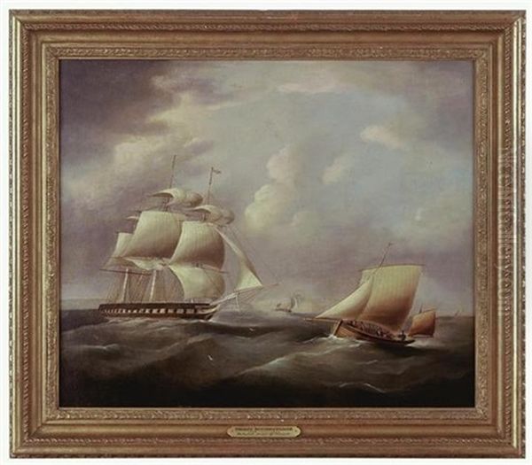 An English Frigate And Deal Galley Punt Off The South Foreland - view 1