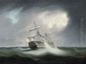 H.m.s. Victory After The Battle Of Trafalgar by Thomas Buttersworth