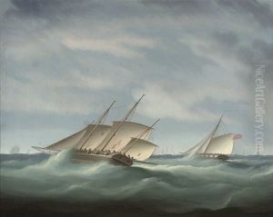 An Armed Cutter And An Armed Lugger Reefed Down