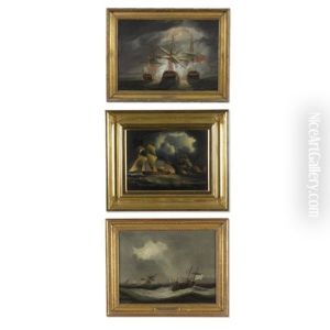 Ship On Returning From An Unsuccessful Expedition To Ireland (+ 2 Others, Various Sizes; 3 Works) by Thomas Buttersworth