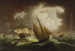 The Royal Navy Armed Cutter Entreprenante Shadowing The Remnants Of The Franco-spanish Fleet As It Runs Into Cadiz After The Disastrous Defeat At Trafalgar