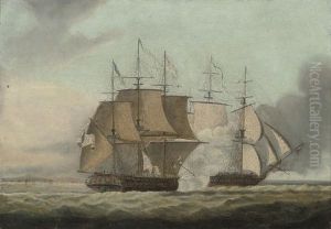 The Action Between H.m.s. "shannon" (+ The U.s.s. "chesapeake"; Pair) by Thomas Buttersworth