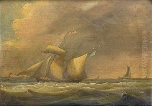 A Topsail Schooner In A Heavy Swell