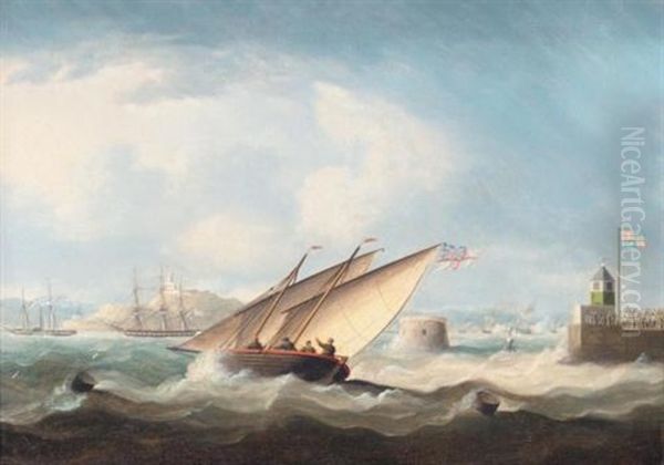 The Arrival Of George Iv In "the Royal George" Off Leith Harbour With A Dispatch Lugger In The Foreground - view 1