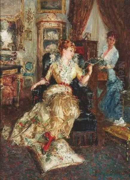 A Lady In A Parlour Is Listening To The Piano Playing Of A Friend - view 1